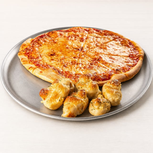 14'' Cheese Pizza 6 Knots.